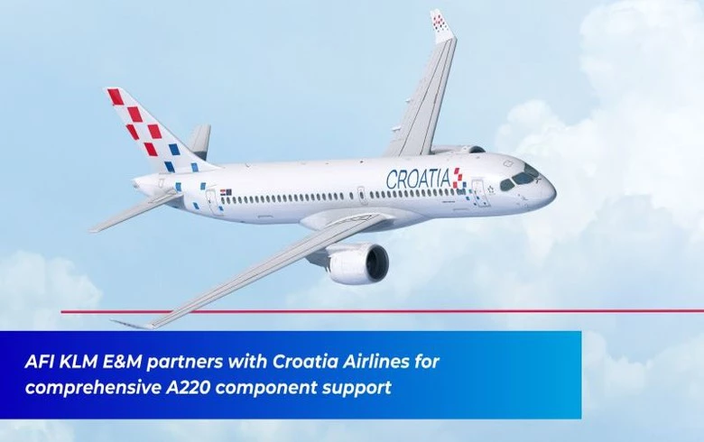 AFI KLM E&M to provide component support for Croatia Airlines